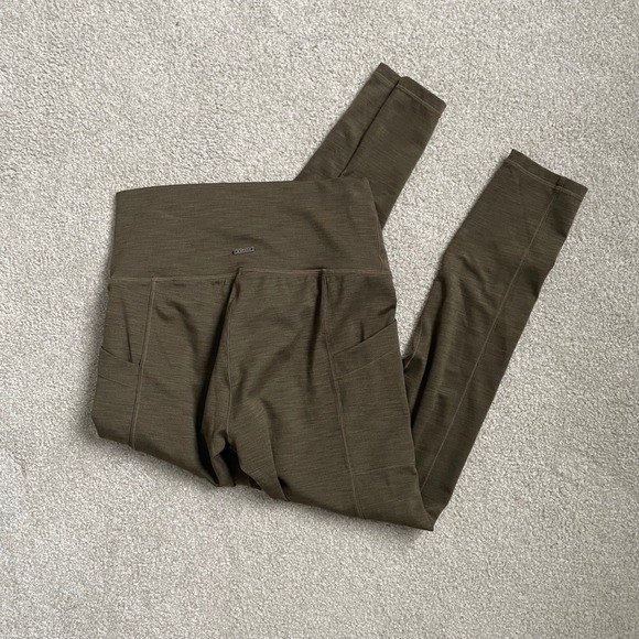 Prana Brown High Waisted Pocket Leggings Athleisure Activewear Size Women's M - Picture 2 of 11